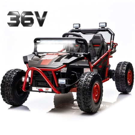 36V Electric Ride On Car with 2 Seats, SHINPT Powered Ride on Toy for Big Kids Aged 6+, Kids Ride on Car with Rear Wheel Spring Suspension, Bluetooth, Music, 2x250W Motor, Kids Electric Vehicle