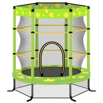 SHINPT 55'' Mini Toddler Trampoline with Enclosure Net and Star Pattern for Outdoor & Indoor, Recreational Kids Trampoline for Garden, Small Trampoline Birthday Gift for Boys and Girls Age 1-8