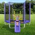 thumbnail image 1 of 7FT Trampoline for Kids, SHINPT Toddler Trampoline Outdoor, Small Trampoline for Kids with Slide and Ladder, Recreational Trampoline for Backyard, Outside Toys for Kids with Safety Enclosure Net, 1 of 7