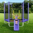thumbnail image 1 of SHINPT 7ft Trampoline for Kids, Children's Trampoline Outdoor, Small Trampoline with Slide and Ladder, Recreational Trampoline for Backyard, Outside Toys for Kids with Safety Enclosure Net, 1 of 5
