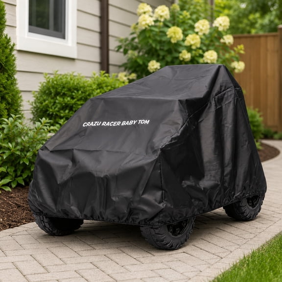 SHINPT Foldable Ride-On Toy Cover, 420D Black Oxford Fabric Water-Resistant Guard, Lightweight Storage Protector for Electric Mini Vehicle Models