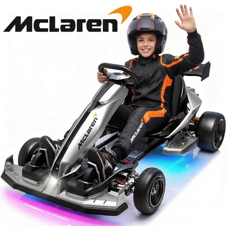 McLaren Licensed 48v Go Kart for Teens 14+ and Adults, SHINPT Electric Ride on Car with 750W High Power Motor, Drift Racing Go Kart with 15 mph Max Speed, Hydraulic Disc Brake and Spring Suspension
