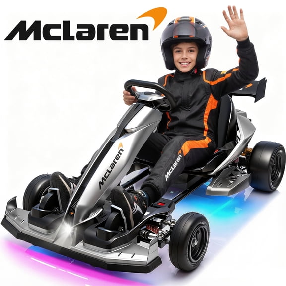 McLaren Licensed 48v Go Kart for Teens 14+ and Adults, SHINPT Electric Ride on Car with 750W High Power Motor, Drift Racing Go Kart with 15 mph Max Speed, Hydraulic Disc Brake and Spring Suspension
