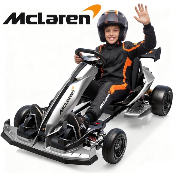 48V Electric Go Kart for Teens 14+, McLaren Licensed Ride On Car with 750W Motor, 15MPH Max, Drift Go Kart for Adults with Hydraulic Disc Brake, Race Go Kart with Wheel Spring Suspension, Best Gift