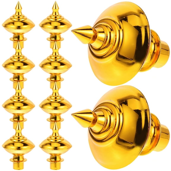 SHINYPASING 10Pcs Golden Ball Shaped Flagpole Topper Ornaments for Outdoor Use