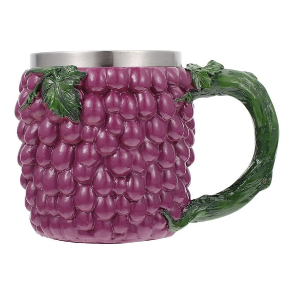 SHINYPASING 1Pcs Beer Cup Purple 15X6In 400Ml Stainless Steel Resin for Home Bar Style Adults