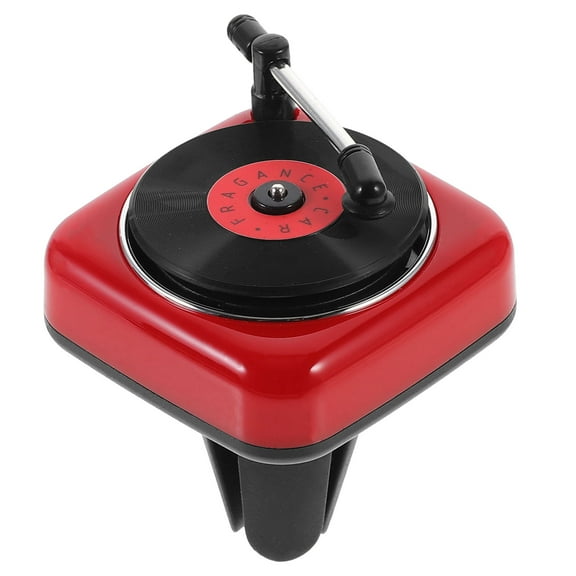 SHINYPASING Turntable Airfreshener Car Retro Record-Player Diffuser Red 1Set