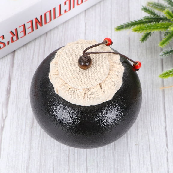 SHINYPASING 1Set Black Storage Jars for Tea Coffee Sugar with Wood Lid for Home Dinner