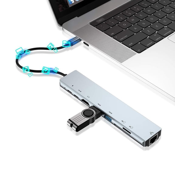 SHINYPASING 1pc 8 1 Type Adapter Usb Concentrator With Ports Output Dock For Laptop And Device Connectivity