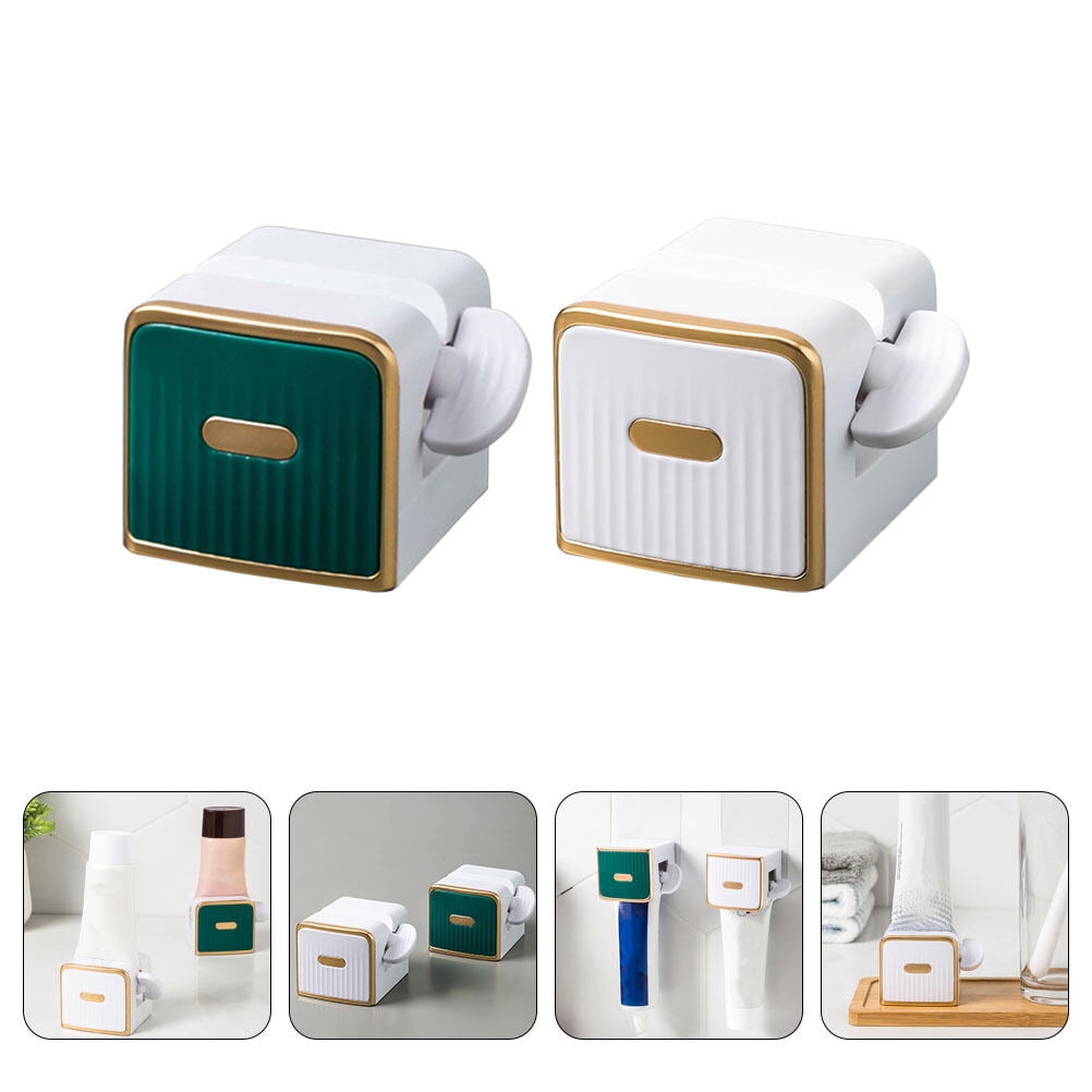 SHINYPASING 2Pcs Toothpaste Squeezer Tool Rectangular Wall Mountable ...