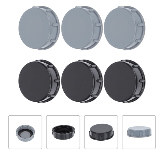 SHINYPASING 6Pcs Grey Easy to Install Plastic Cap for Drain Pipes