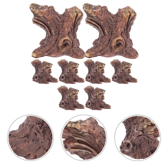 SHINYPASING Terrarium Tree Stump Artificial Stump Resin 8Pcs