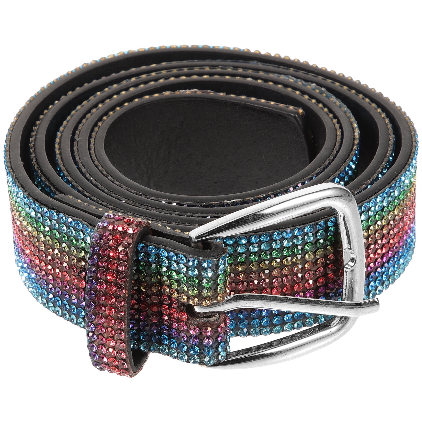 SHINYPASING Women Waist Belt Rainbow Belt Rhinestone Waist  display picture 1
