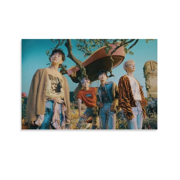 SHINee Boy Band South Korean K-pop Poster Painting On Canvas Wall Art Poster Scroll Picture Print Living Room Walls Decor Home Posters 24x36inch(60x90cm)