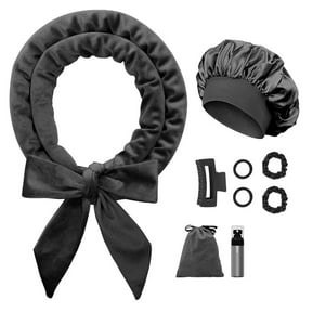 SHIORLAM No Heat Overnight Curl Headband, 70" Soft Ribbon Wrap for Long Hair, 9 PCS Hair Curling Rods Set