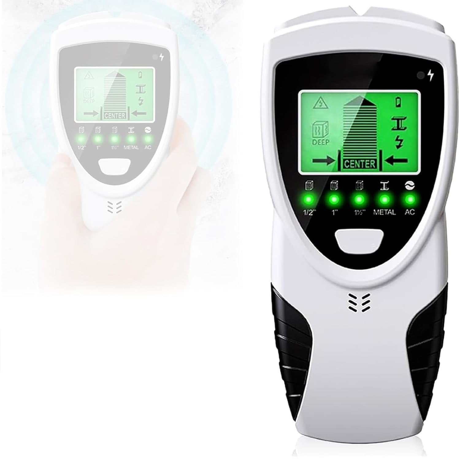 SHIORLAM Stud Finder Wall Detector, Multifunction Cable Detector, Wire Finder Tool with LCD Display, 5 Modes and Real-Time Alerts, Stud Center Edge Detector, for Wood AC Wire Metal