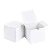 SHIPKEY 10PCS White Gift Boxes with Lids, 4x4x4 inches Small Gift Boxes for Christmas, Holidays, and Birthdays