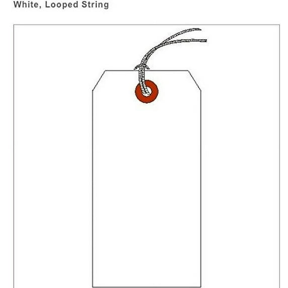 SHIPPING TAG, HVY. WT., WHITE, SZ #1 (1-3/8" X 2-3/4") BOX OF 1000, LOOPED STRING