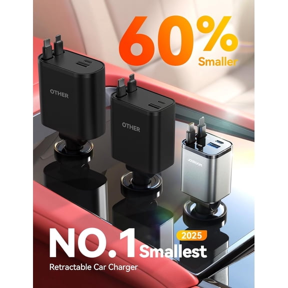 SHIQI-[2025 Ultra-Compact] Retractable Car Charger 84W Car Charger USB C for iPhone 16 17 Fast Charging, Car Accessories, Car Adapter Travel Essentials Gifts for Women Men, for iPhone 17 16 15 14 13