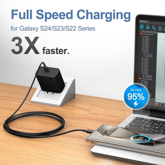 SHIQI-2Pack 45W Super Fast Charger USB C, 45W Android Phone Charger with 10FT Type C Charger Fast Charger for Samsung Galaxy S25 Ultra/S25/S24 Ultra/S23/S22 Ultra