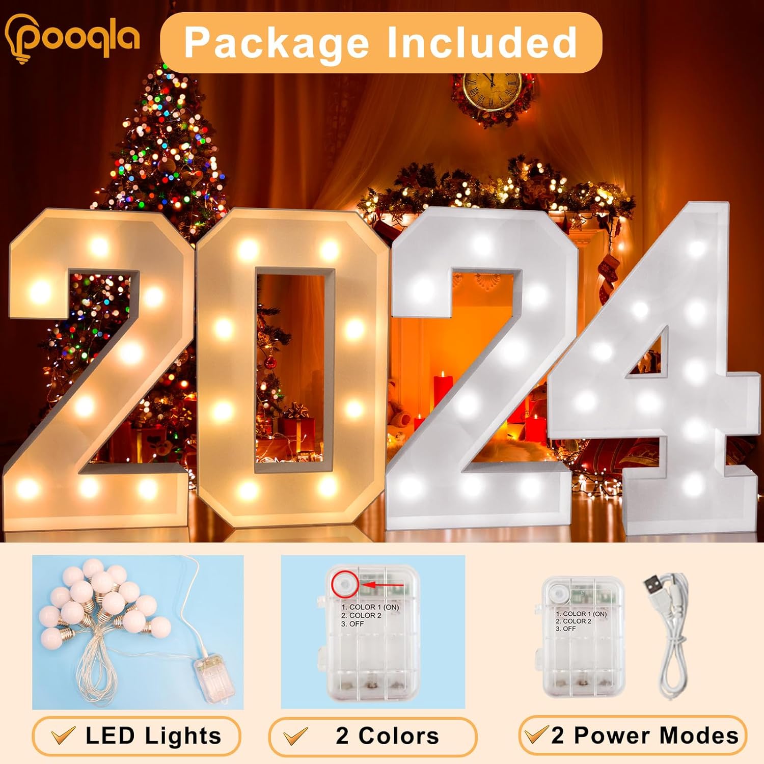 SHIQI-3FT Light Up Marquee Numbers, LED Large Lighted Marquee Numbers ...