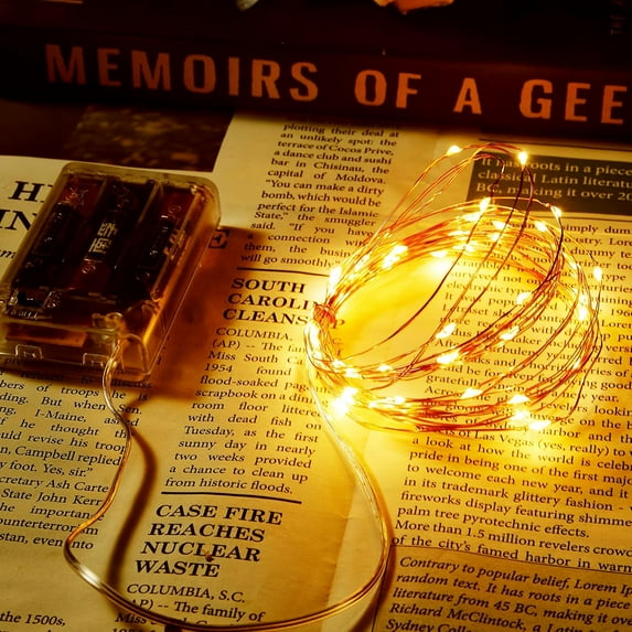 SHIQI-4 Pack 16.4ft Battery Operated String Lights with Timer, Warm ...