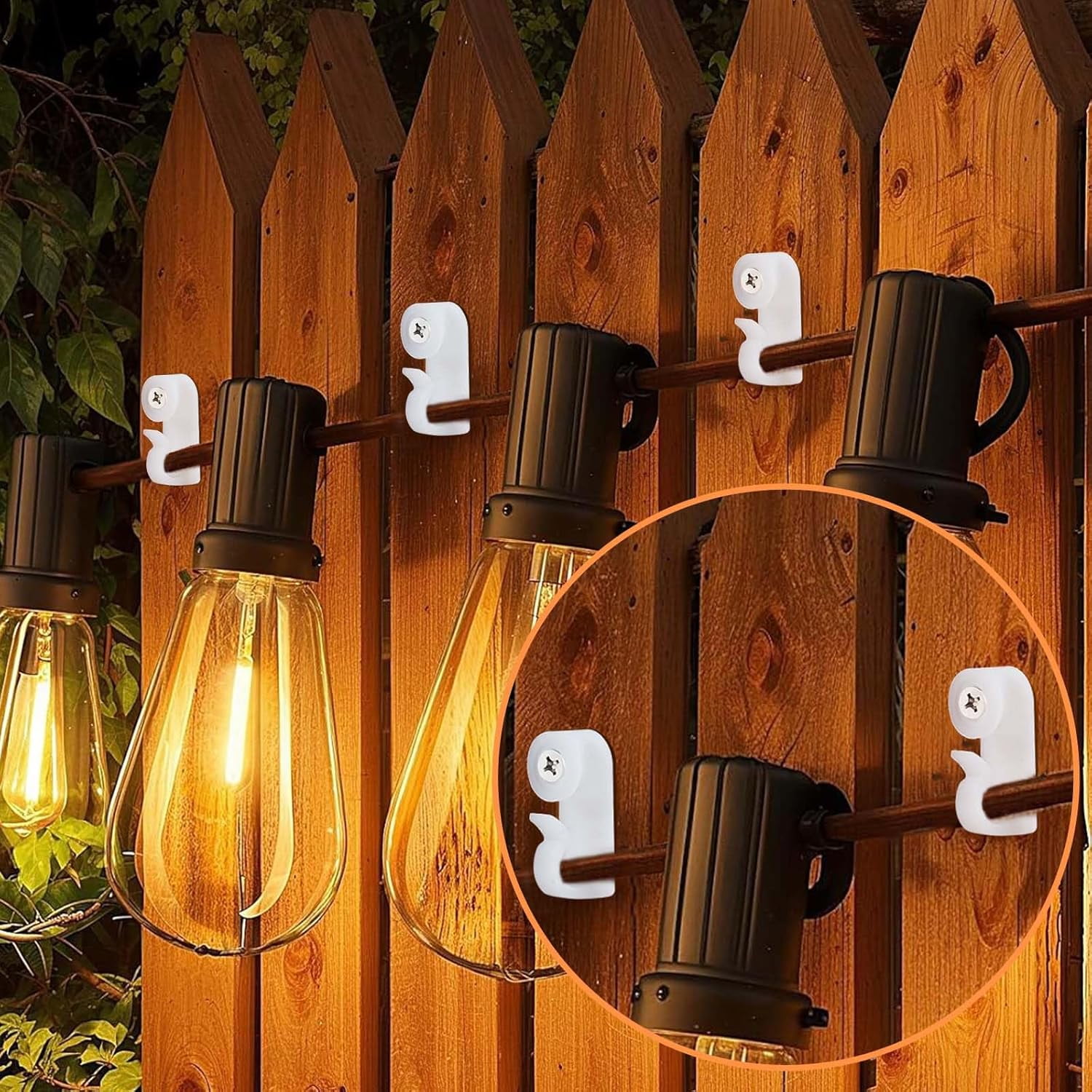 SHIQI-50 Pack Hooks for Outdoor String Lights, Christmas Light Clips ...