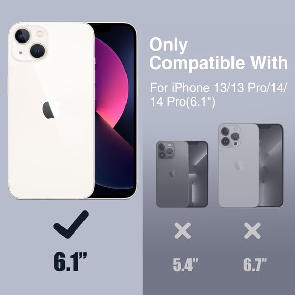 SHIQI-Battery Case for iPhone 13/13 Pro/14/14 Pro, Charging Cases Real 7000mAh Rechargeable Anti-Fall Protection Extended Charger Cover Ultra-Slim Juice Pack,Black, 6.1"