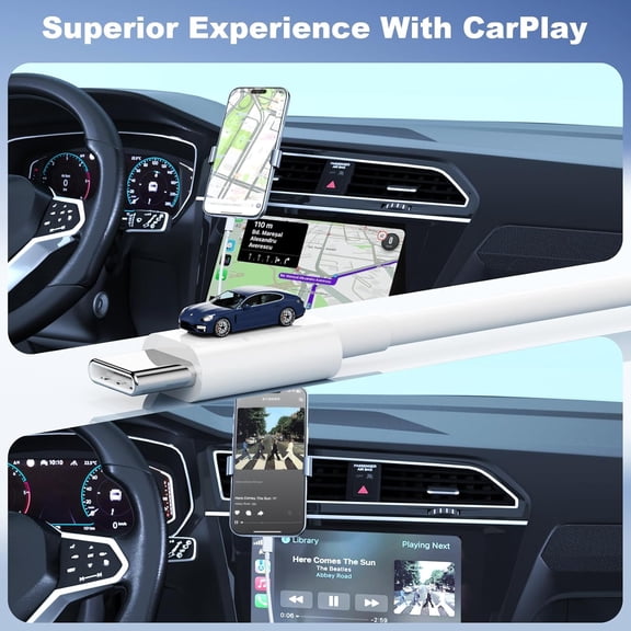 SHIQI-Car Carplay Cable for iPhone 17/Pro Max/Air/15/16 Pro Max/Plus/16e,6FT 2Pack USB A to USB C for iPhone USB C Cord,USB C Cable for iPad Pro/iPad Air Android Charger Cord Type-C Charging Cable,Wh