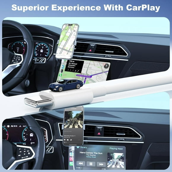 SHIQI-Car Carplay Cable for iPhone 17/Pro Max/Air/15/16 Pro Max/Plus/16e,6FT 2Pack USB A to USB C for iPhone USB C Cord,USB C Cable for iPad Pro/iPad Air Android Charger Cord Type-C Charging Cable,Wh