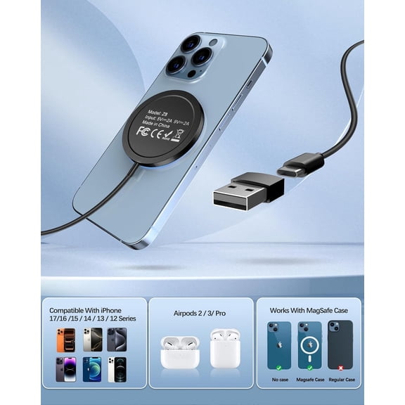 SHIQI-Magnetic Wireless Charger Fast Apple Mag-Safe Charger