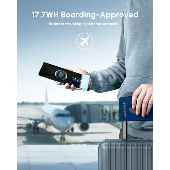 SHIQI-Mini Blue USB C Power Bank for iPhone 15 Pro, 4800mAh Portable Charger for Android USB Port 15W Fast Charging Handy Emergency Back up Battery Charger for Samsung/LG/XIAOMI/Motorola