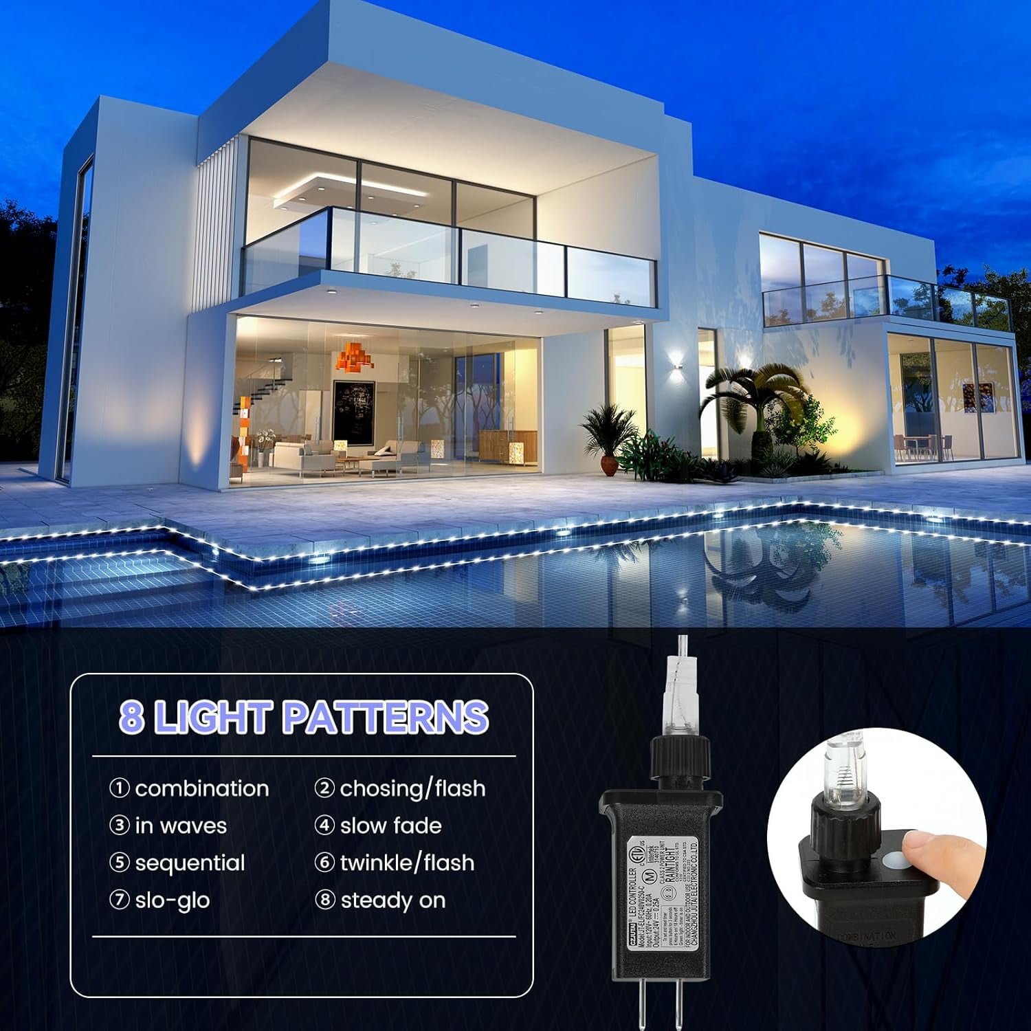 SHIQI-(New Rope Lights, 100FT 300 LED Connectable Rope Lights ...
