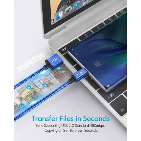 SHIQI-USB C Cable, 3-Pack Blue (3ft+3ft+10ft) USB A to USB C Charging Cable Type C Braided Charger Cord for iPhone 16 15 Pro Max Plus, for Samsung Galaxy S24 Ultra 5G A15 A25 A52 A53 A54 A55