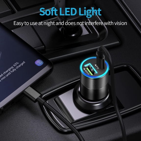 SHIQI-USB C Fast Charger Kits for Google Pixel 10 Pro XL/10/9 Pro Fold/8/7/7 Pro/6/5a, Samsung S25, 48W PD&QC 3.0 Car Cigarette Lighter Adapter + 20W Wall Charger Block + 2 Pack Type C Cable 3.3ft