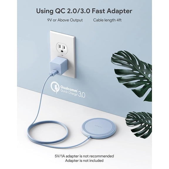 SHIQI-Wireless Charger, 15W Max Fast Wireless Charging Pad 2-Pack Compatible with iPhone16/16Plus/16Pro/16ProMax/iPhone15/15Pro/15Plus/14/13/12/Samsung S24 /S24Ultra/S23Ultra/S22/S21,AirPods Pro 2 Bl