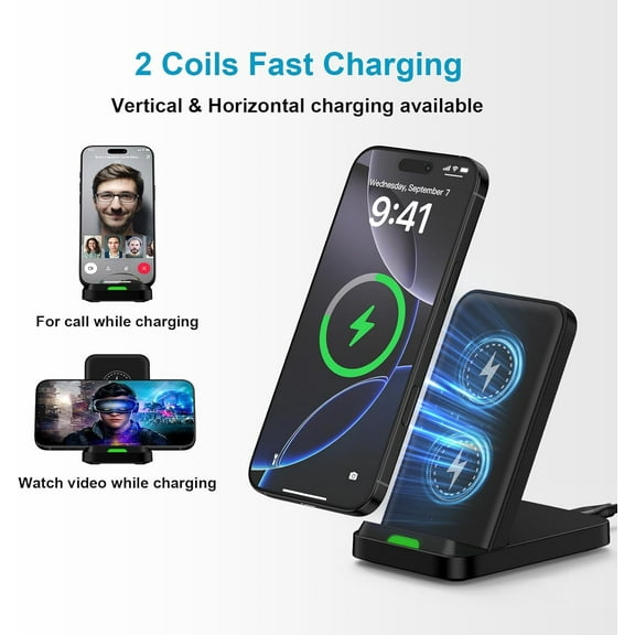 SHIQI-Wireless Charger Phone Stand Compatible Motorola Razr Ultra, Razr+, Razr 2025 2024, Edge, Edge+, Edge Plus, 15W Desk Fast Charging Dock Pad Station for Moto G Power, G Stylus 5G 2025 2024, Thin