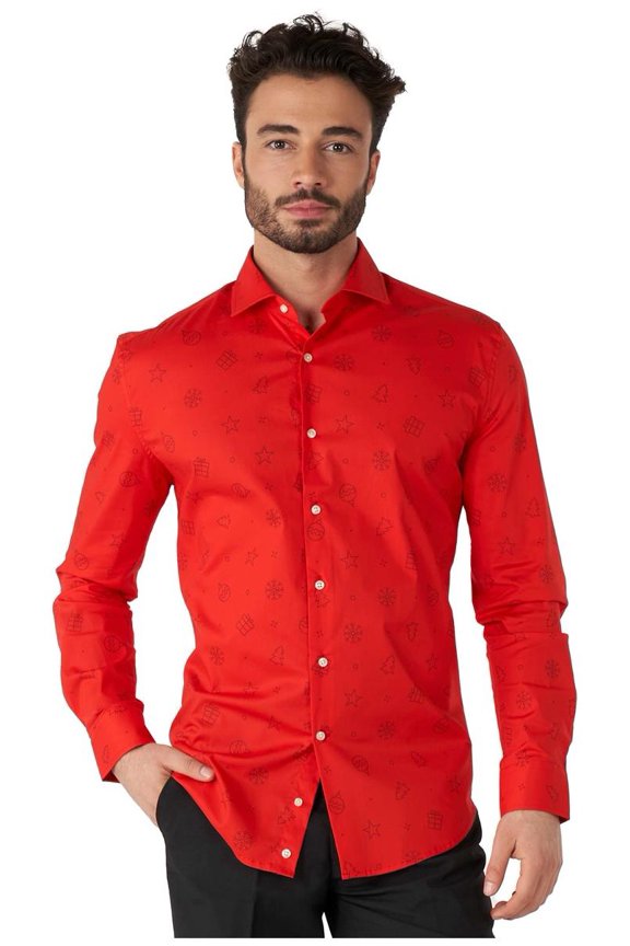 Men's Shirts SHIRT LS Christmas Icons Red - XS Red
