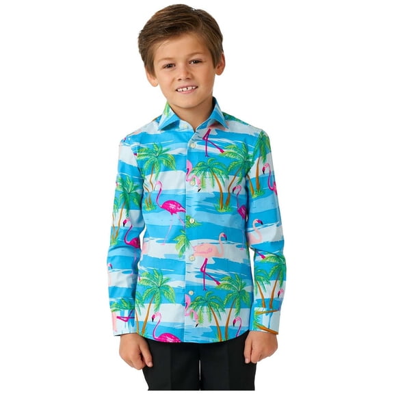 OppoSuits Boys' Shirts SHIRT LS Flaminguy Boys - US 2Y Multicolor