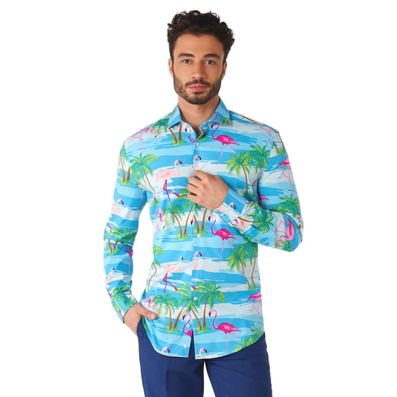 OppoSuits Men's Shirts SHIRT LS Flaminguy - 3XL Multicolor