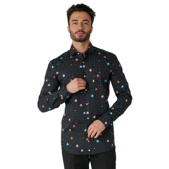 OppoSuits Men's Shirts SHIRT LS PAC-MANT - XXL Black