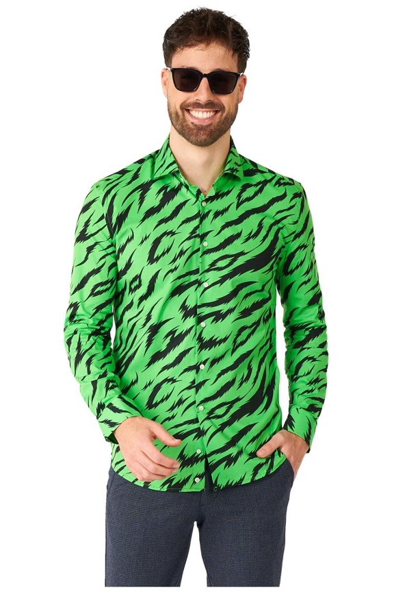 Men's Shirts SHIRT LS Wild Animal - S Green