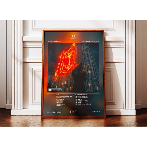 SHIRVA AMK Album Poster, Rap Album Poster, Album Wall Art, Music Album Poster, French Rapper Poster, Poster Canvas, Unframed Paper Poster 8x12in