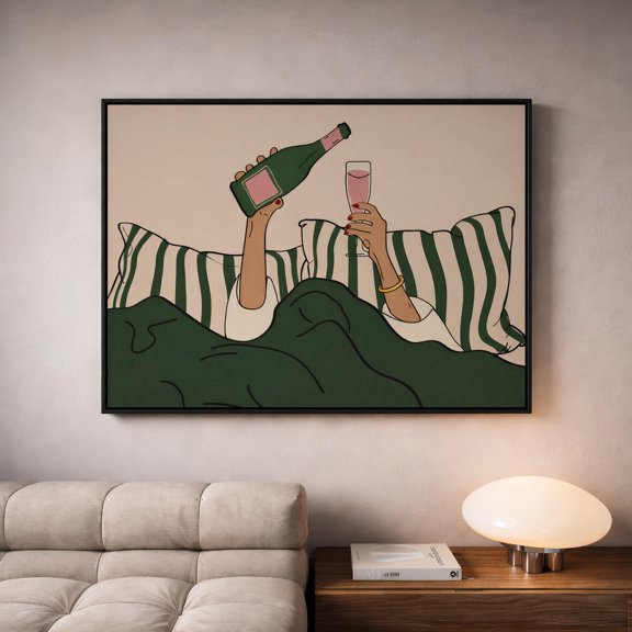 SHIRVA Burgundy Bedroom Wall Art, Woman Drinking Wine Poster, Trendy Girl Room Decor, Maroon Pink Aesthetic Canvas Print, Poster Canvas, Unframed Paper Poster 12x8in