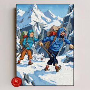 SHIRVA Captain Haddock and Tintin Poster, Tintin Wall Art, Tintin Print, Adventures of Tintin Art, Comic Book Decor, Tintin Fan Gift, Tintin Decor, Unframed Paper Poster 16x24in