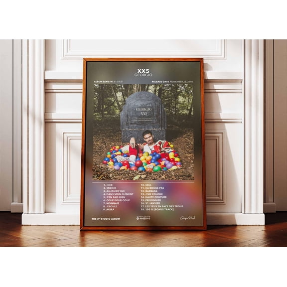 SHIRVA Georgio XX5 Album Poster, Album Wall Art, Music Album Poster, French Rapper Poster, Poster Canvas, Unframed Paper Poster 8x12in