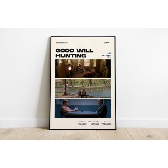 SHIRVA Good Will Hunting Poster, Gus Van Sant Film Poster, Canvas, 1997 Drama Art, Unframed Paper Poster 8x12in