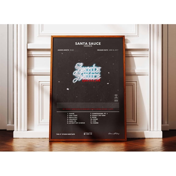 SHIRVA Hamza Album Poster, Rap Album Poster, Album Wall Art, Music Album Poster, French Rapper Poster, Poster Canvas, Unframed Paper Poster 8x12in