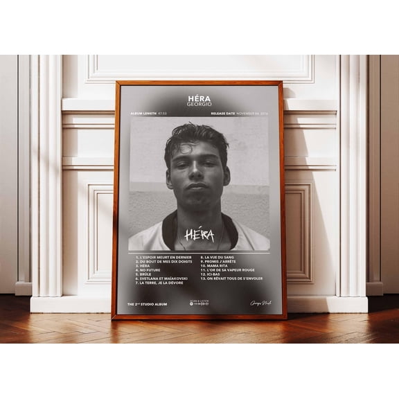 SHIRVA Hera Georgio Album Poster, Album Wall Art, Music Album Poster, French Rapper Poster, Poster Canvas, Unframed Paper Poster 8x12in