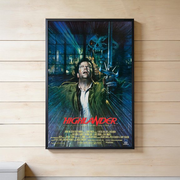 SHIRVA Highlander Movie Poster Canvas Wall Art Print, Unique Gift for Him Her, Unframed Paper Poster 12x18in